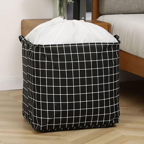 Obrázek z Úložný koš na textil se stahovací šňůrkou - kostky