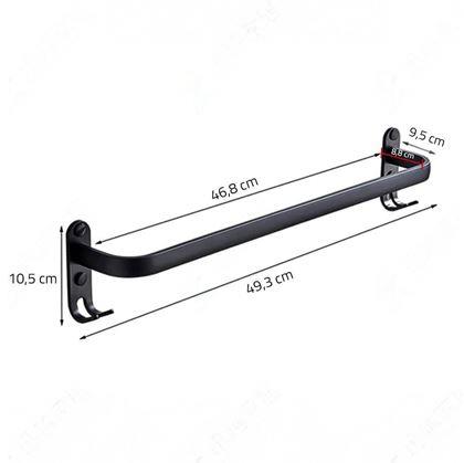 Obrázek z Kovový nalepovací věšák na ručník, s háčky