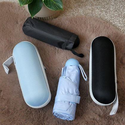 Obrázek z Mini skládací deštník s pouzdrem - černý