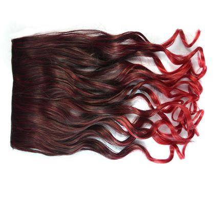 Obrázek z Clip in pás pro barevné podbarvení vlasů - hnědo-červený