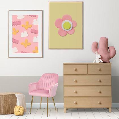 Obrázek z Polstrovaná růžová židlička/křesílko