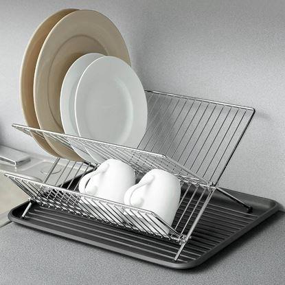 Obrázek Kovový odkapávač na nádobí s tácem