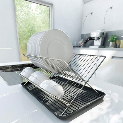 Obrázek z Kovový odkapávač na nádobí s tácem