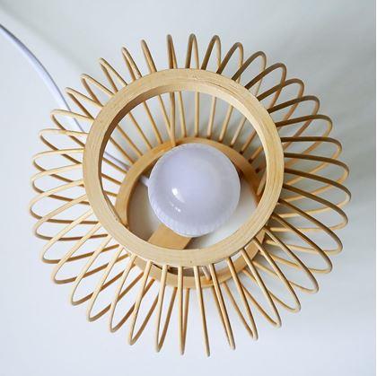 Obrázek z Bambusová stolní lampa s LED žárovkou