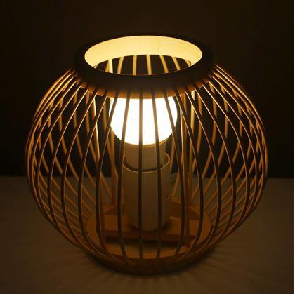Obrázek z Bambusová stolní lampa s LED žárovkou, teplá bílá 