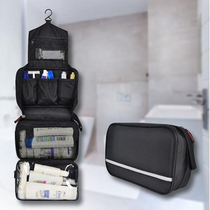 Obrázek Cestovní závěsný organizér na kosmetiku - černý