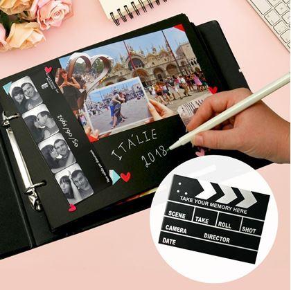 Obrázek z Zážitkový deník/fotoalbum filmová klapka + kreativní sada samolepek