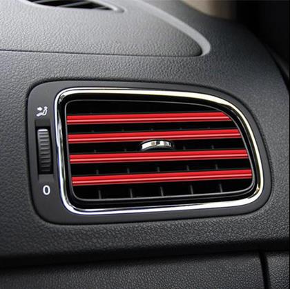 Obrázek z Dekorační lišty na ventilační mřížku auta 10 ks - červená