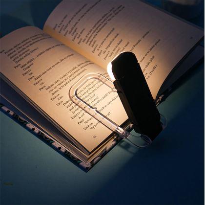 Obrázek z Skládací LED lampička na čtení s klipem