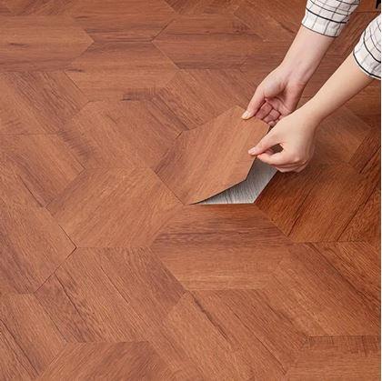 Obrázek z 10 ks samolepicích panelů hexagon - tmavé dřevo