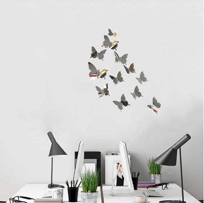 Obrázek z Zrcadlový motýl 12 ks - stříbrný