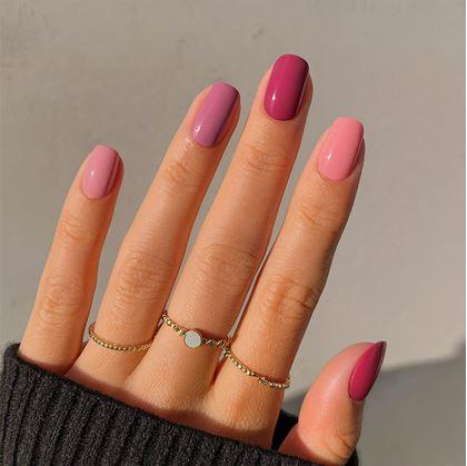 Obrázek z Samolepky na nehty - tmavě růžový mix