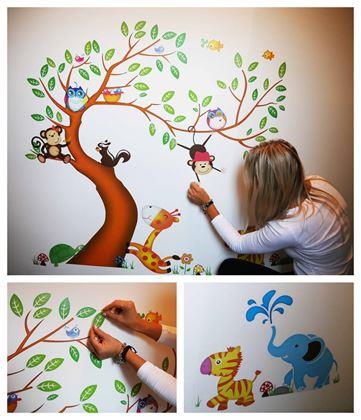 Obrázek z Dětské samolepky na zeď - zvířátka