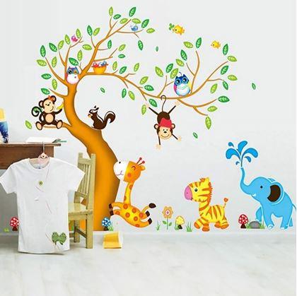 Obrázek z Dětské samolepky na zeď - zvířátka