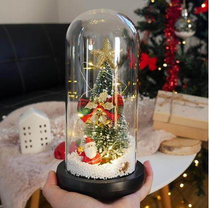 Obrázek z Svítící vánoční stromeček ve skleněné váze v dárkovém balení