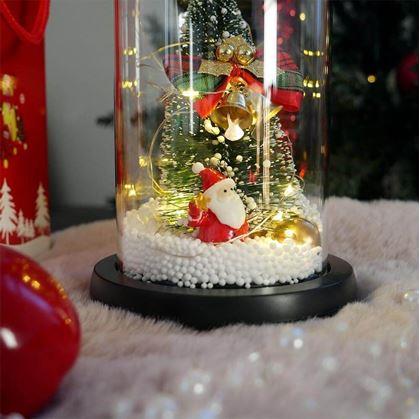 Obrázek z Svítící vánoční stromeček ve skleněné váze v dárkovém balení