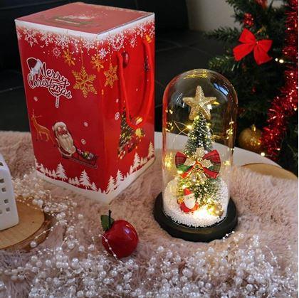 Obrázek z Svítící vánoční stromeček ve skleněné váze v dárkovém balení