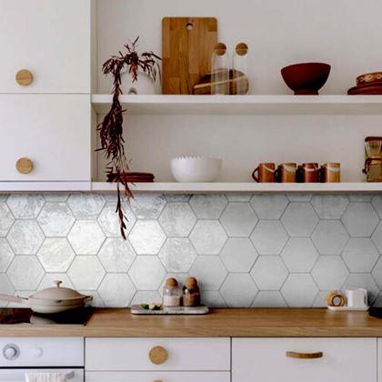 Obrázek z Tapeta hexagon 10 ks - šedá mozaika