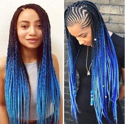 Obrázek z Vlasový příčesek ombré - modrý