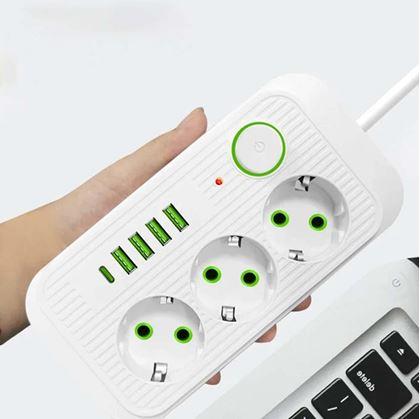 Obrázek z Prodlužovačka se 3 zásuvkami a USB porty