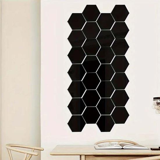 Obrázek z Tapeta hexagon 10 ks - černá mozaika