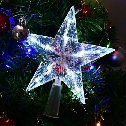 Obrázek z Vánoční svítící hvězda na stromek - studené světlo