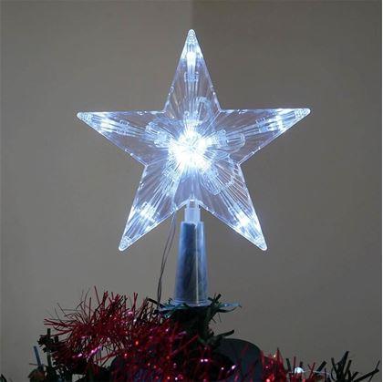 Obrázek z Vánoční svítící hvězda na stromek - studené světlo