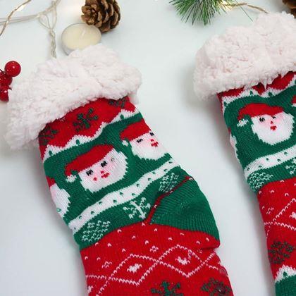 Obrázek z Vánoční hřejivé ponožky s kožíškem - Santa Claus