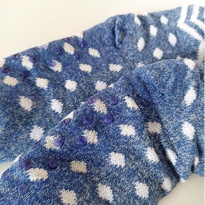 Obrázek z Vánoční hřejivé ponožky s kožíškem - puntíky