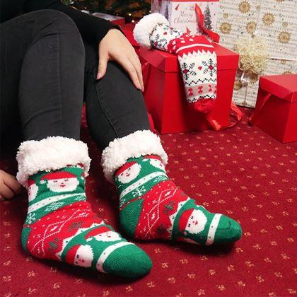 Obrázek z Vánoční hřejivé ponožky s kožíškem - Santa Claus