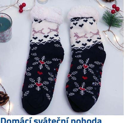 Obrázek Vánoční hřejivé ponožky s kožíškem