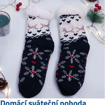 Obrázek z Vánoční hřejivé ponožky s kožíškem - zimní čas