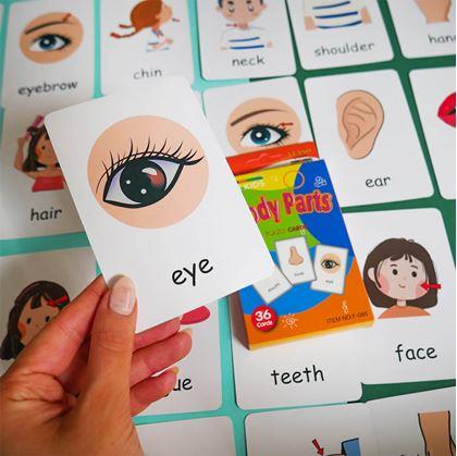 Obrázek z Sada 36 výukových kartiček v angličtině - části těla