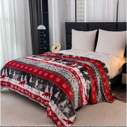 Obrázek z Vánoční mikroplyšová deka lesní království 150 x 200 cm