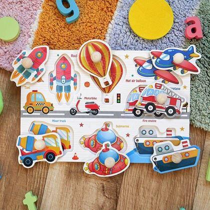 Obrázek z Dřevěná vkládačka pro děti - dopravní prostředky