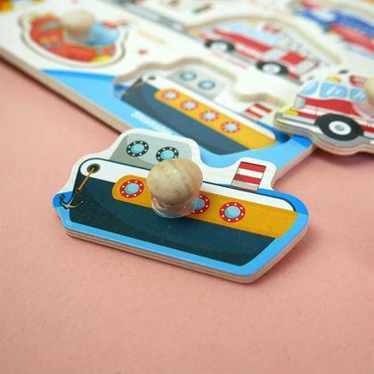 Obrázek z Dřevěná vkládačka pro děti - dopravní prostředky