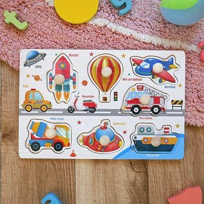 Obrázek z Dřevěná vkládačka pro děti - dopravní prostředky