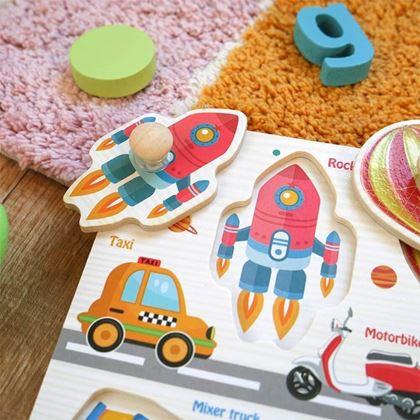 Obrázek z Dřevěná vkládačka pro děti - dopravní prostředky