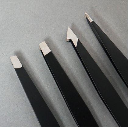 Obrázek z Sada pinzet 4 ks v pouzdru - černá