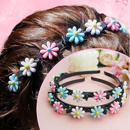 Obrázek z Dětská čelenka se sponkami - kytičky