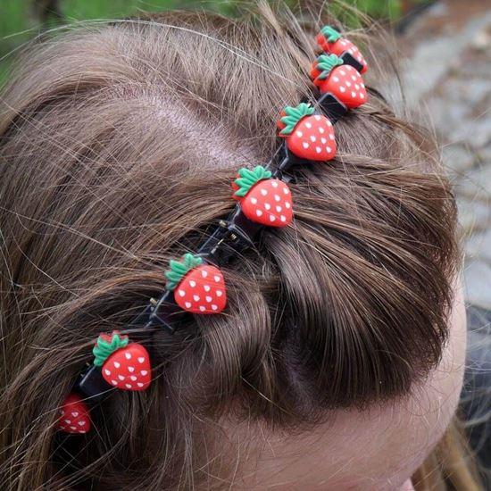 Obrázek z Dětská čelenka se sponkami - jahůdky