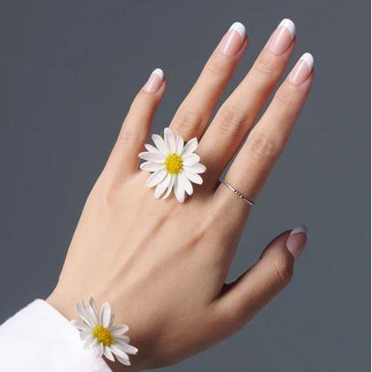 Obrázek z Elegantní samolepky na nehty - francouzská manikúra - bílá 