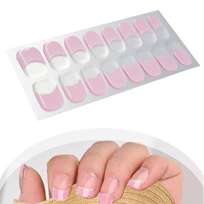 Obrázek z Elegantní samolepky na nehty - francouzská manikúra - růžová 