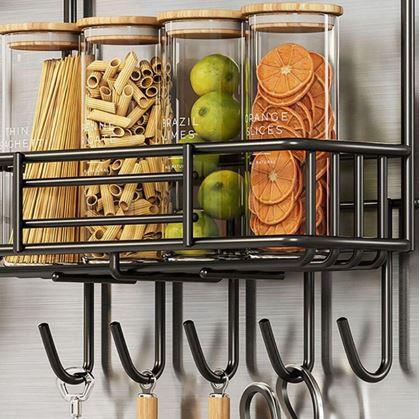 Obrázek z Kovový organizér na lednici černý