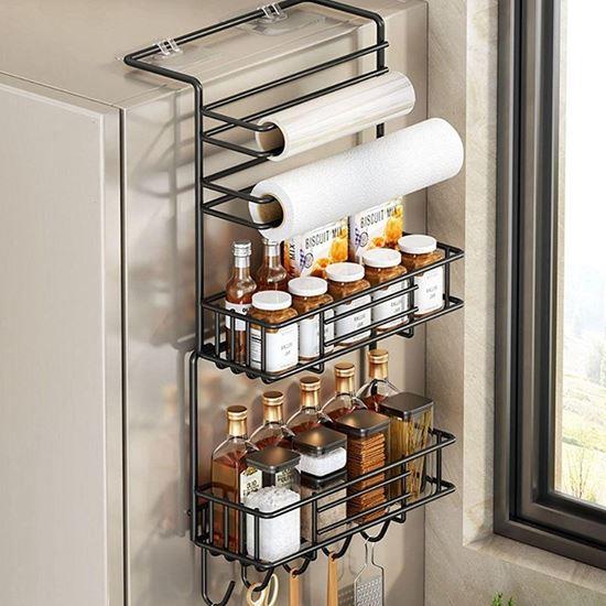 Obrázek z Kovový organizér na lednici černý