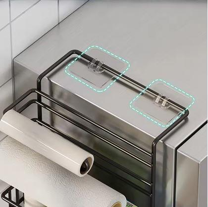 Obrázek z Kovový organizér na lednici černý