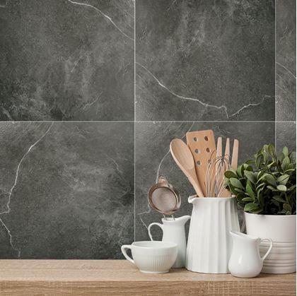 Obrázek z PVC samolepicí podlahové čtverce 30x30 cm - šedý mramor