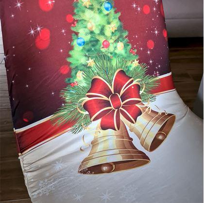 Obrázek z Potah na židli s vánočním motivem - stromeček se zvonečky