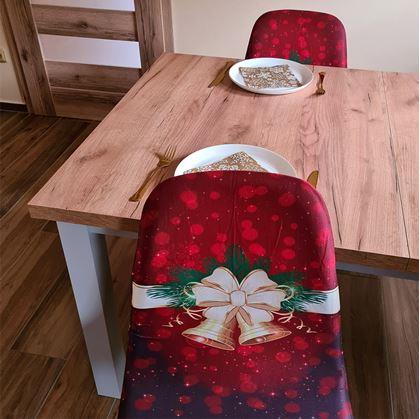 Obrázek z Potah na židli s vánočním motivem - červená vánoční elegance