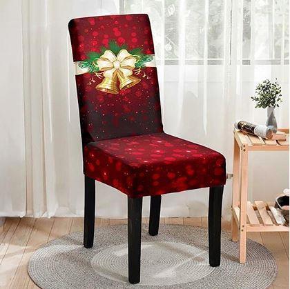 Obrázek z Potah na židli s vánočním motivem - červená vánoční elegance
